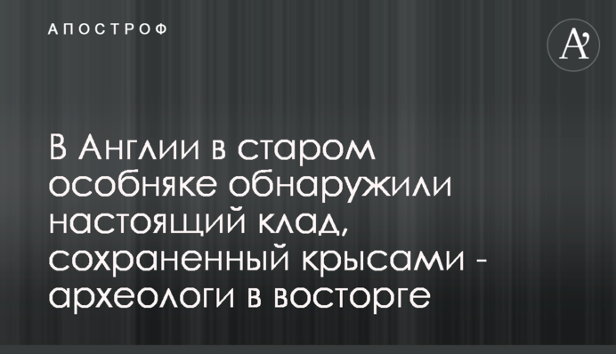 В Англії в старому особняку виявили справжній скарб, який був збережений щурами - археологи в захваті