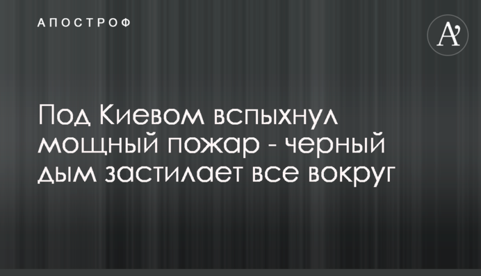 Под Киевом вспыхнул мощный пожар - черный дым застилает все вокруг