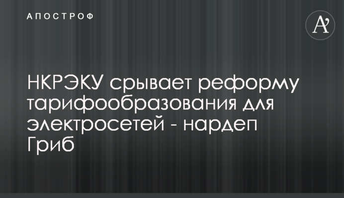 НКРЭКУ срывает реформу тарифообразования для электросетей - нардеп Гриб