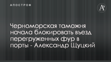 Черноморская таможня начала блокировать въезд перегруженных фур в порты - Александр Щуцкий