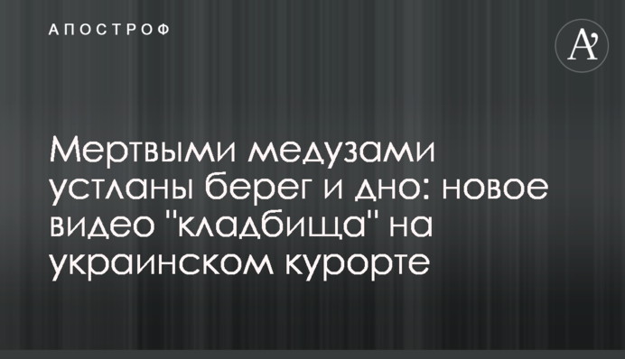 ​Мертвими медузами встелені берег і дно: нове відео 
