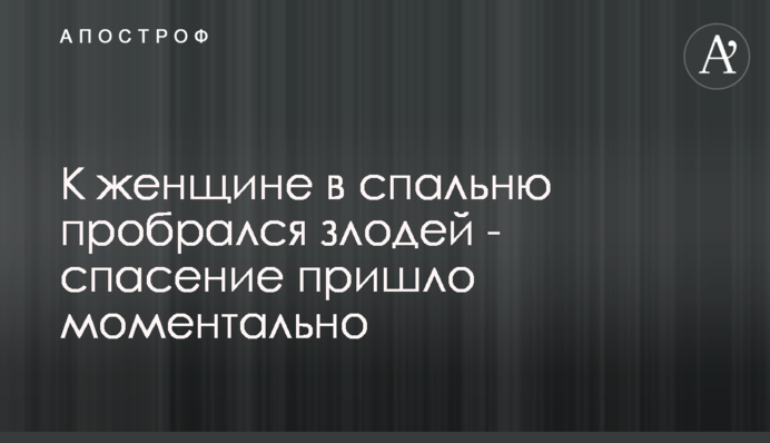 До жінки в спальню пробрався злодій - порятунок прийшов моментально