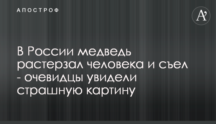 У Росії ведмідь розірвав людину і з'їв - очевидці побачили страшну картину