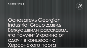 Основатель Georgian Industrial Group Давид Бежуашвили рассказал, что получит Украина от сдачи в концессию Херсонского порта