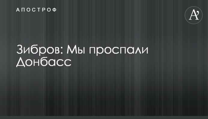 Зибров: Мы проспали Донбасс