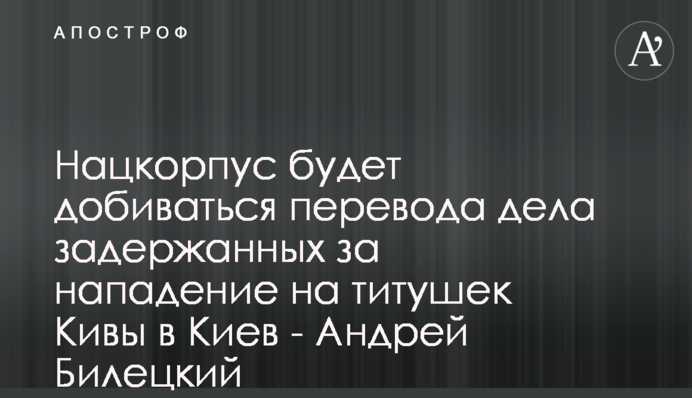 Нацкорпус будет добиваться перевода дела задержанных за нападение на титушек Кивы в Киев - Андрей Билецкий