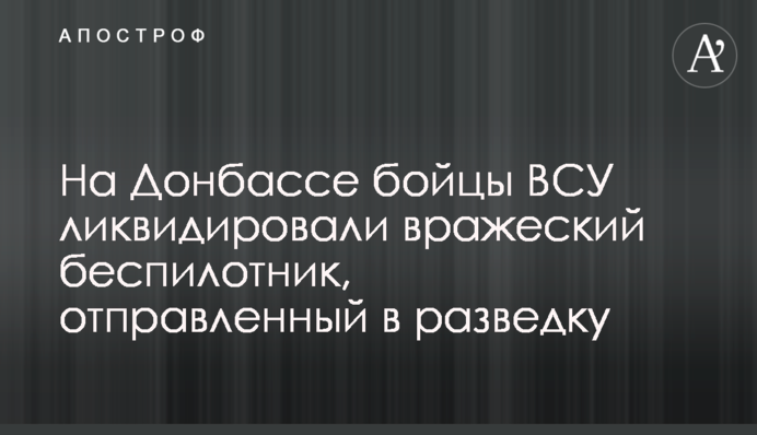 На Донбассе бойцы ВСУ ликвидировали вражеский беспилотник, отправленный в разведку