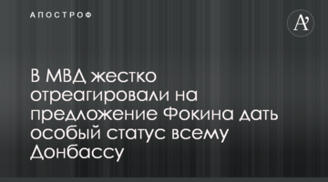 В МВД жестко отреагировали на предложение Фокина дать особый статус всему Донбассу