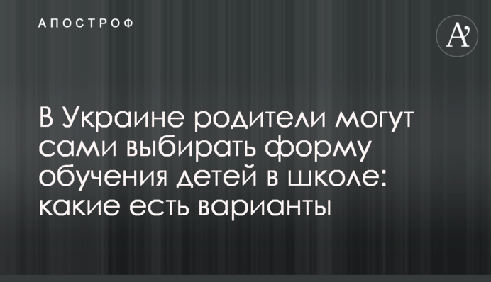 В Украине родители могут сами выбирать форму обучения детей в школе: какие есть варианты