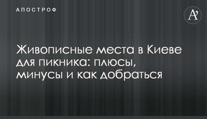 Мальовничі місця в Києві для пікніка: плюси, мінуси і як дістатися