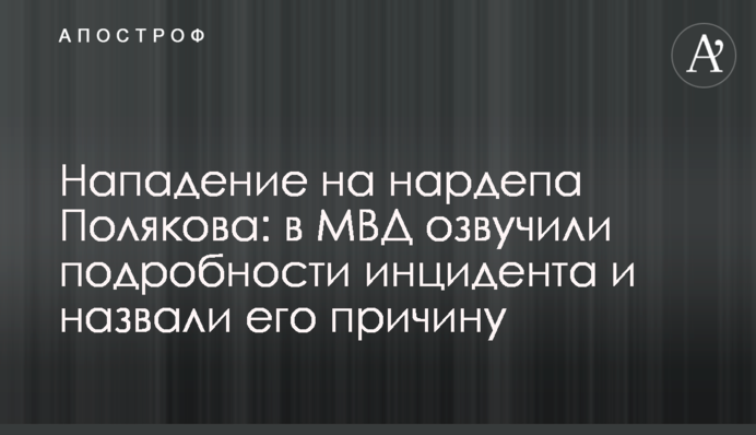 Нападение на нардепа Полякова: в МВД озвучили подробности инцидента и назвали его причину