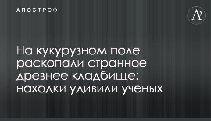 На кукурузном поле раскопали странное древнее кладбище: находки удивили ученых