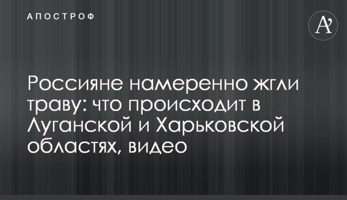 Россияне намеренно жгли траву: что происходит в Луганской и Харьковской областях, видео