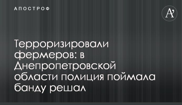 Терроризировали фермеров: в Днепропетровской области полиция поймала банду решал