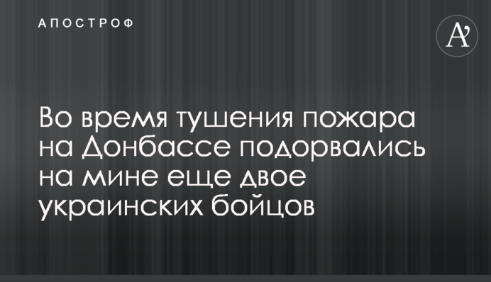 Під час гасіння пожежі на Донбасі підірвалися на міні ще двоє українських бійців