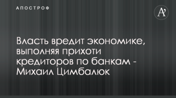 Влада шкодить економіці, виконуючи примхи кредиторів щодо банків - Михайло Цимбалюк