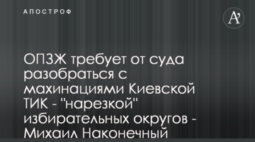 ОПЗЖ вимагає від суду розібратися з махінаціями Київської ТВК - "нарізкою" виборчих округів - Михайло Наконечний