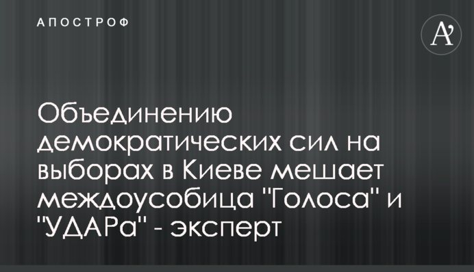 Об'єднанню демократичних сил на виборах в Києві заважає чублення 