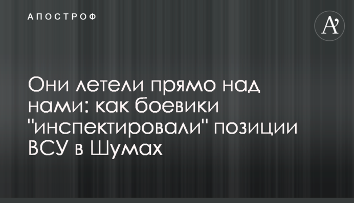 Они летели прямо над нами: как боевики "инспектировали" позиции ВСУ в Шумах