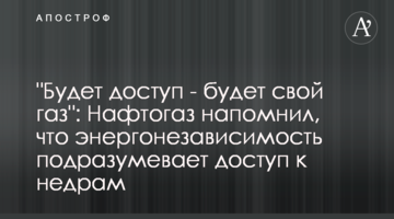 "Будет доступ - будет свой газ": "Нафтогаз" напомнил, что энергонезависимость подразумевает  доступ к недрам