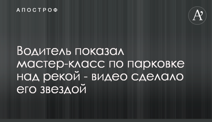 Водій показав майстер-клас з паркування над річкою - відео зробило його зіркою