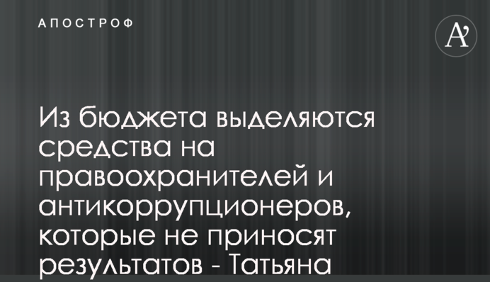 Из бюджета выделяются средства на правоохранителей и антикоррупционеров, которые не приносят результатов - Татьяна Плачкова