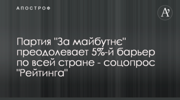 Партия "За майбутнє" преодолевает 5%-й барьер по всей стране - соцопрос "Рейтинга"