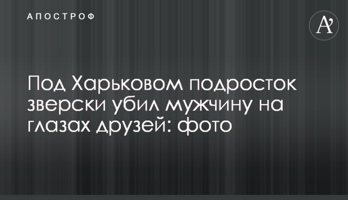 Под Харьковом подросток зверски убил мужчину на глазах друзей: фото