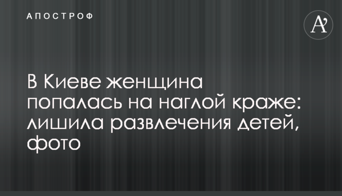 У Києві жінка попалася на зухвалій крадіжці: позбавила розваги дітей, фото