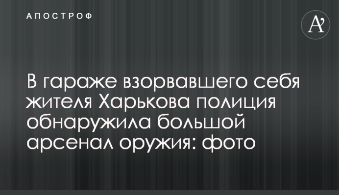 У гаражі жителя Харкова, який підірвав себе, поліція виявила великий арсенал зброї: фото