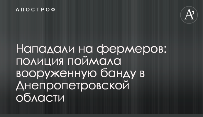 Нападали на фермеров: полиция поймала вооруженную банду в Днепропетровской области