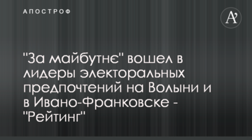 "За майбутнє" вошел в лидеры электоральных предпочтений на Волыни и в Ивано-Франковске - "Рейтинг"