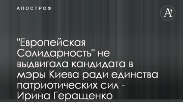 "Европейская Солидарность" не выдвигала кандидата в мэры Киева ради единства патриотических сил - Ирина Геращенко