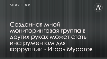 Созданная мной мониторинговая группа в других руках может стать инструментом для коррупции - Игорь Муратов