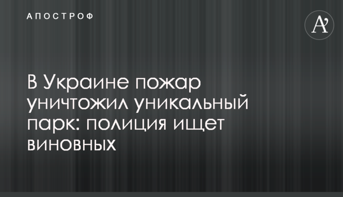В Україні пожежа знищила ландшафтний парк: поліція шукає винних
