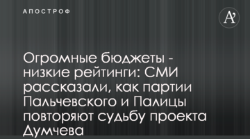 Огромные бюджеты - низкие рейтинги: СМИ рассказали, как партии Пальчевского и Палицы повторяют судьбу проекта Думчева