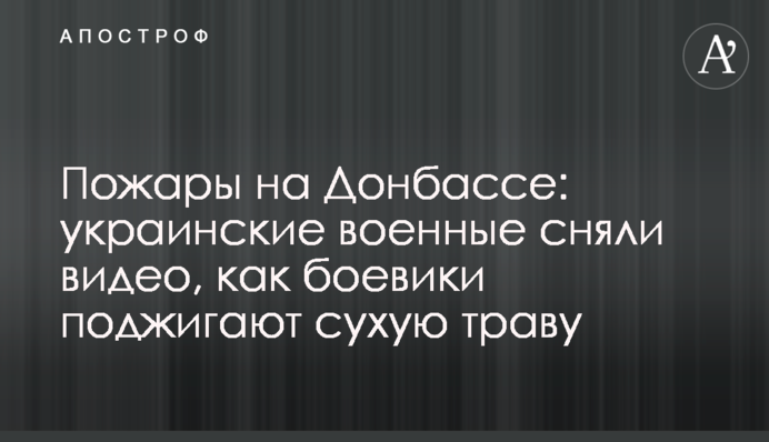 Пожежі на Донбасі: українські військові зняли відео, як бойовики підпалюють суху траву