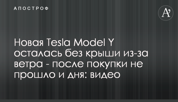 Нова Tesla Model Y залишилася без даху через вітер - після покупки не пройшло і дня: відео