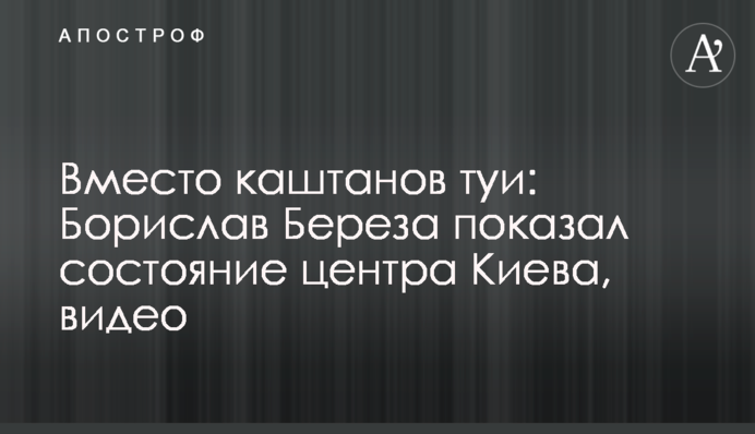 Замість каштанів туї: Борислав Береза показав стан центру Києва, відео