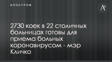 2730 коек в 22 столичных больницах готовы для приема больных коронавирусом - мэр Кличко