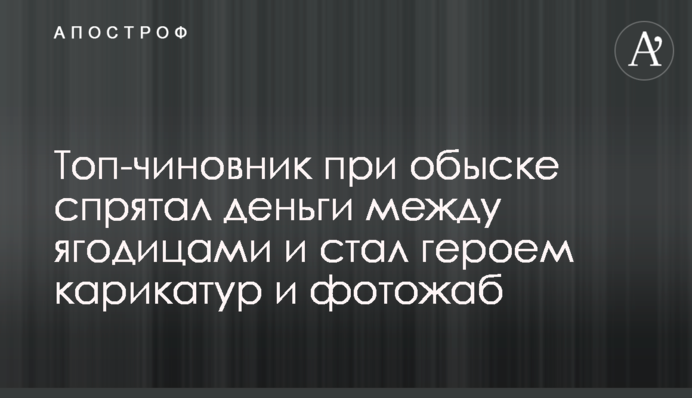 Топ-чиновник при обыске спрятал деньги между ягодицами и стал героем карикатур и фотожаб