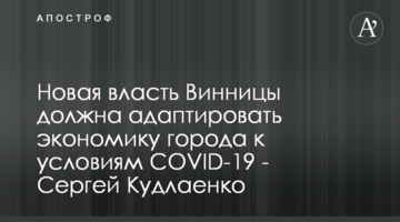 Нова влада Вінниці має адаптувати економіку міста в умовах COVID-19 – Сергій Кудлаєнко