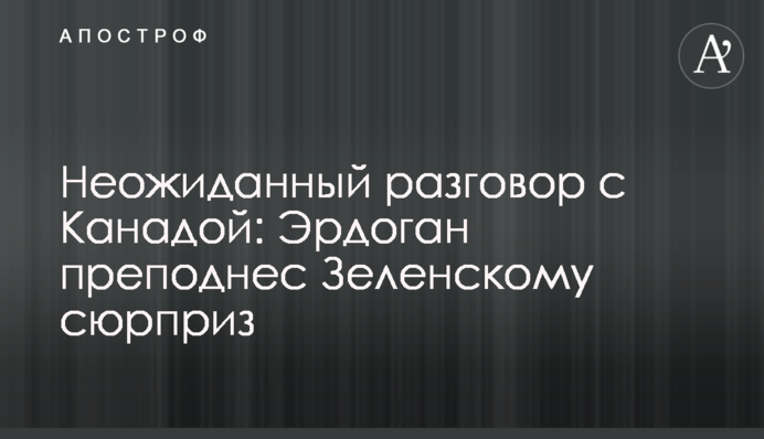 Несподівана розмова з Канадою: Ердоган підніс Зеленському сюрприз