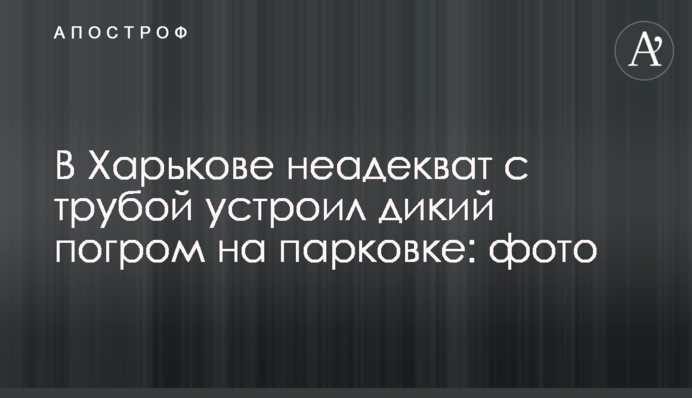 В Харькове неадекват с трубой устроил дикий погром на парковке: фото