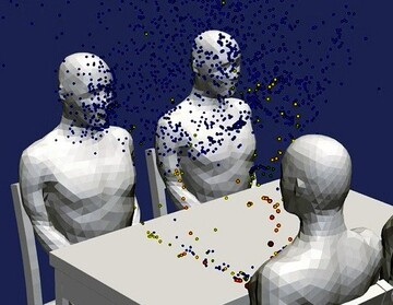 Ученые показали, как коронавирус распространяется при разговоре за столом: интересное видео