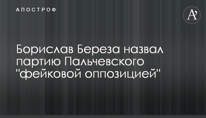Борислав Береза назвал партию Пальчевского 