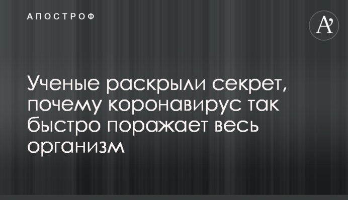 Ученые раскрыли секрет, почему коронавирус так быстро поражает весь организм