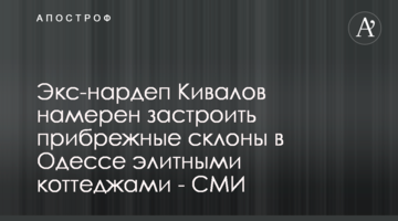 Екс-нардеп Ківалов має намір забудувати прибережні схили в Одесі елітними котеджами – ЗМІ