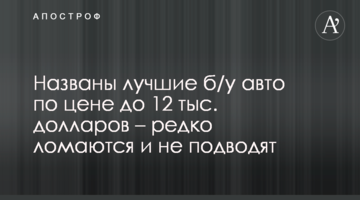 Названо кращі б/у авто за ціною до 12 тис. доларів - рідко ламаються і не підводять