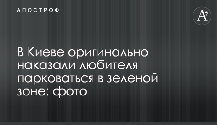 У Києві оригінально покарали любителя паркуватися в зеленій зоні: фото